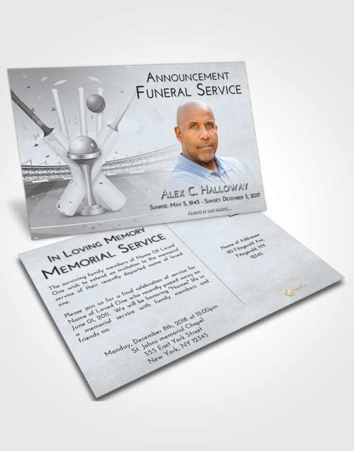 Funeral Announcement Card Template Freedom Cricket Honor