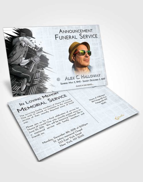 Funeral Announcement Card Template Freedom Cricket Surprise