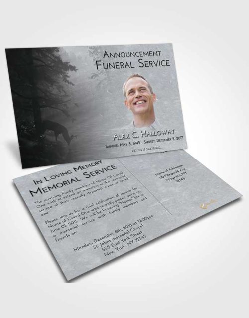 Funeral Announcement Card Template Freedom Deer Hunt