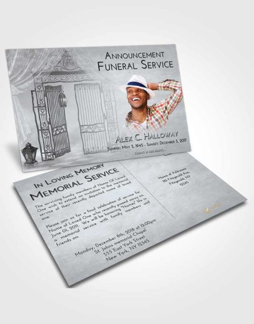 Funeral Announcement Card Template Freedom Dreamy Gates to Heaven