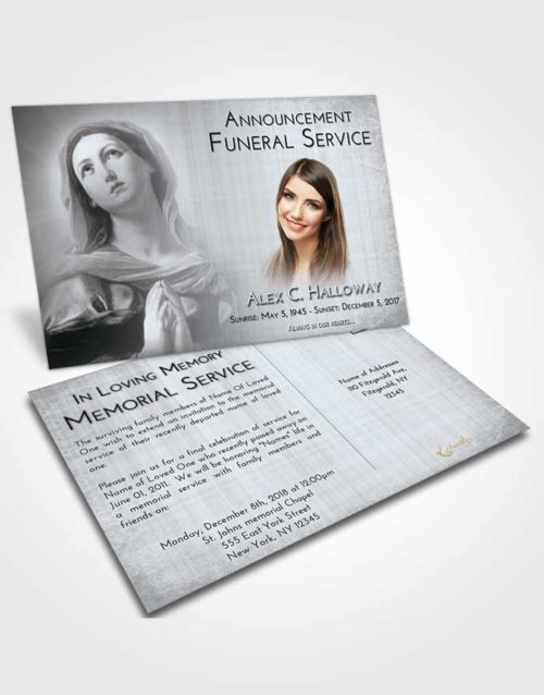 Funeral Announcement Card Template Freedom Faith in Mary