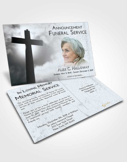 Funeral Announcement Card Template Freedom Faith in the Cross