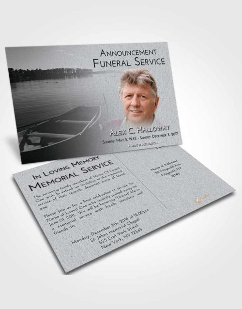 Funeral Announcement Card Template Freedom Fishing Boat