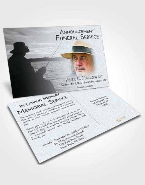 Funeral Announcement Card Template Freedom Fishing Desire