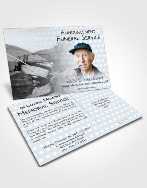 Funeral Announcement Card Template Freedom Fishing Dreams