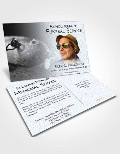 Funeral Announcement Card Template Freedom Fishing Escape