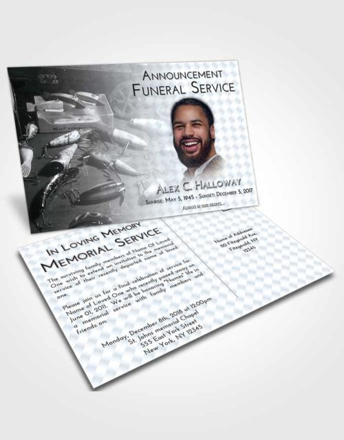 Funeral Announcement Card Template Freedom Fishing Honor