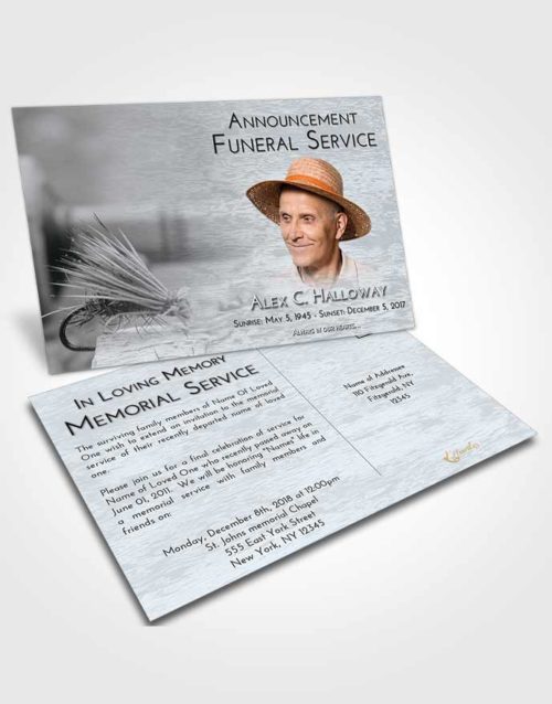 Funeral Announcement Card Template Freedom Fishing Serenity