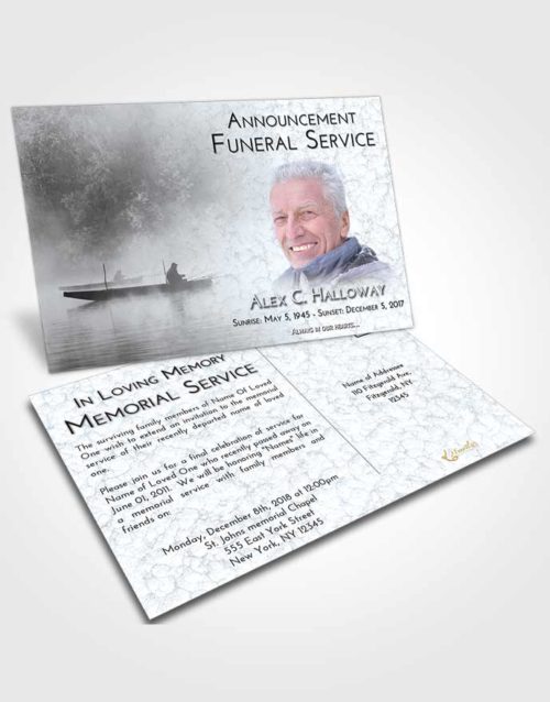 Funeral Announcement Card Template Freedom Fishing Tranquility