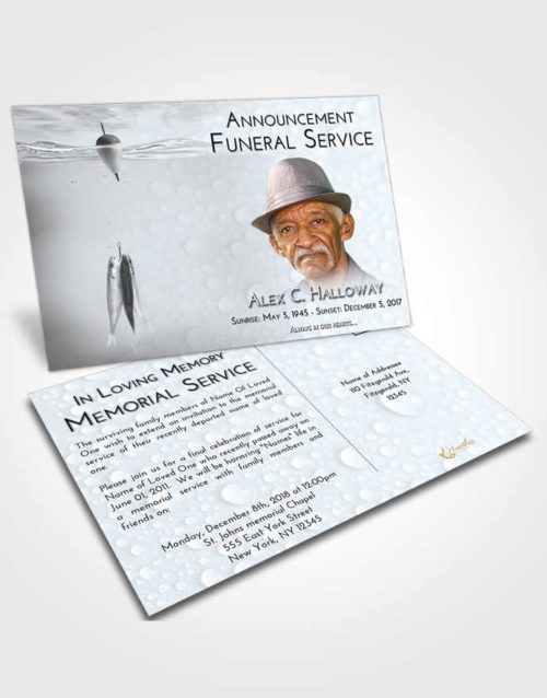Funeral Announcement Card Template Freedom Fishing in the Sea