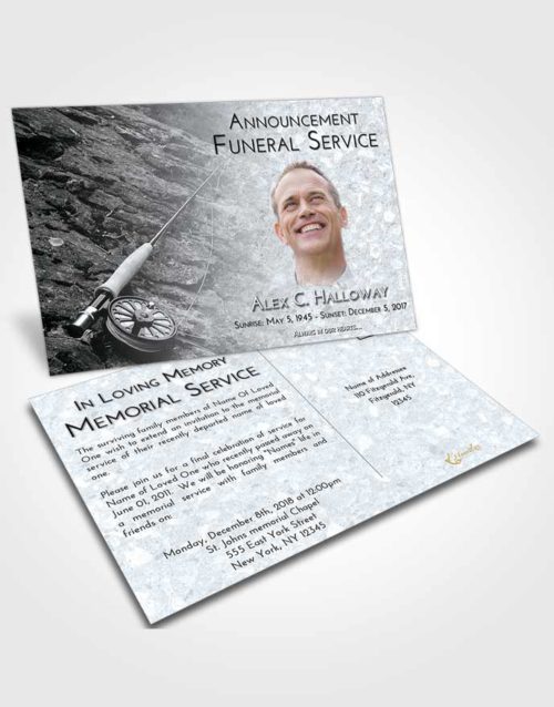 Funeral Announcement Card Template Freedom Fishing on the Rocks