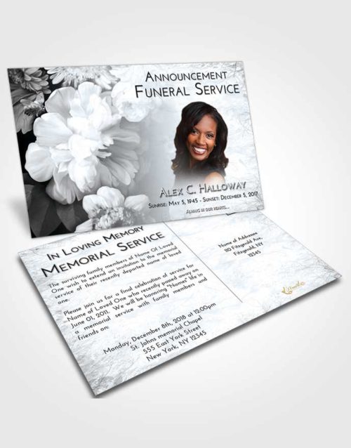 Funeral Announcement Card Template Freedom Floral Mist