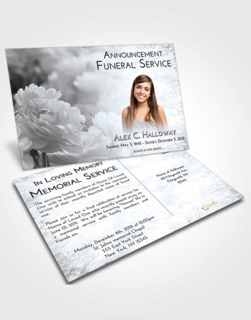 Funeral Announcement Card Template Freedom Floral Paradise