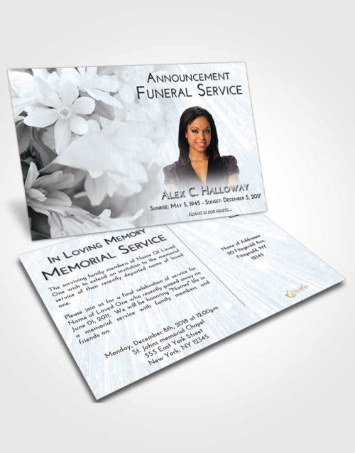 Funeral Announcement Card Template Freedom Floral Serenity