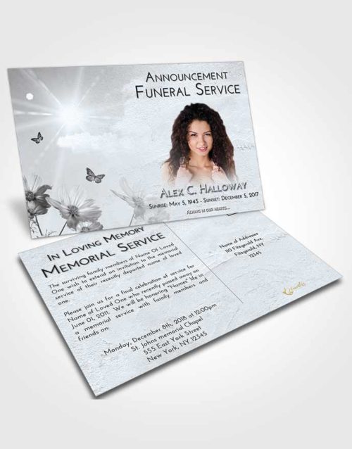Funeral Announcement Card Template Freedom Floral Sky