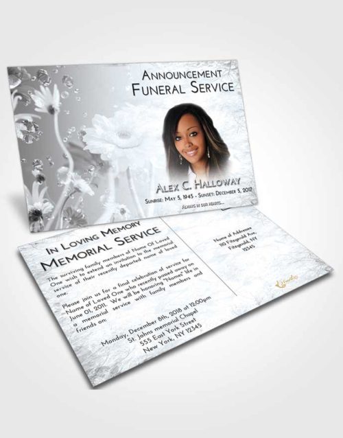 Funeral Announcement Card Template Freedom Floral Tranquility