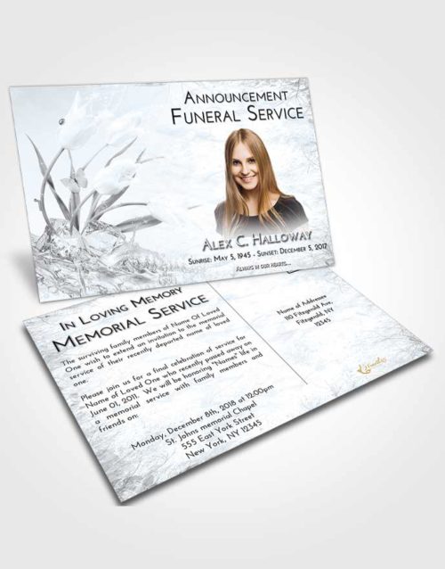 Funeral Announcement Card Template Freedom Floral Wave
