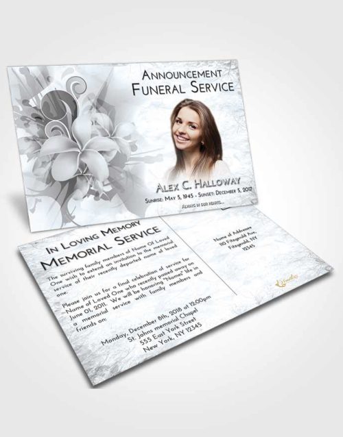 Funeral Announcement Card Template Freedom Floral Wish