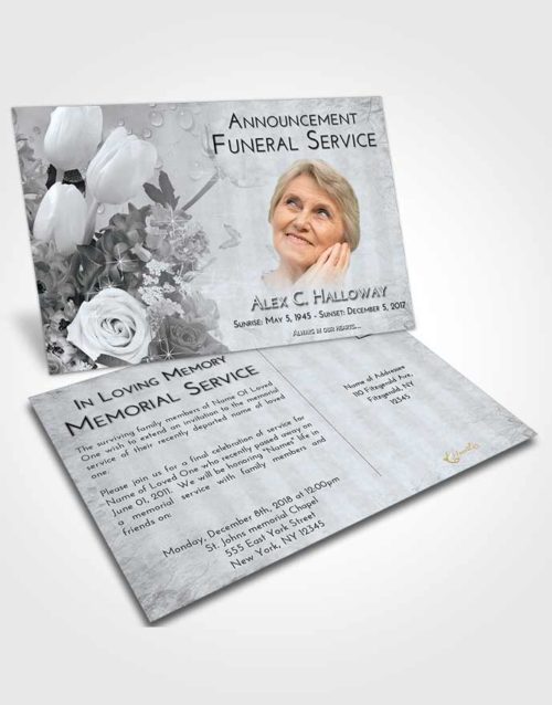 Funeral Announcement Card Template Freedom Floral Wonderland
