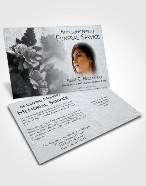 Funeral Announcement Card Template Freedom Flower Magic