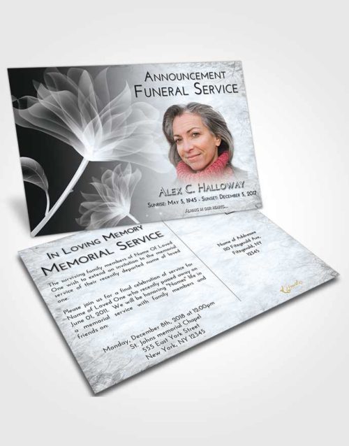 Funeral Announcement Card Template Freedom Flower Peace