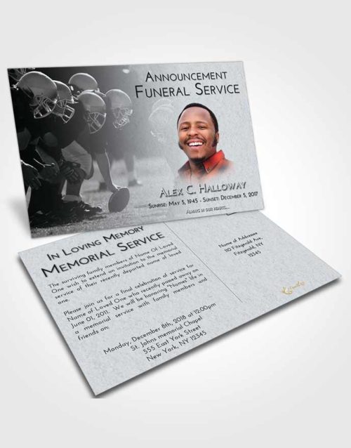 Funeral Announcement Card Template Freedom Football Day