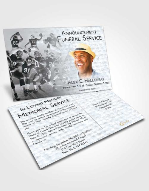 Funeral Announcement Card Template Freedom Football Destiny
