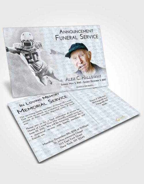 Funeral Announcement Card Template Freedom Football Honor