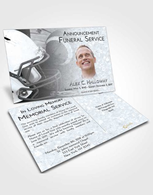 Funeral Announcement Card Template Freedom Football Party