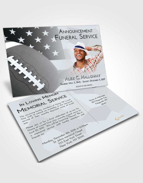 Funeral Announcement Card Template Freedom Football Pride