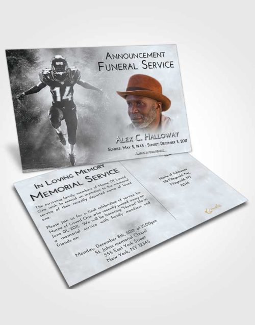 Funeral Announcement Card Template Freedom Football Serenity