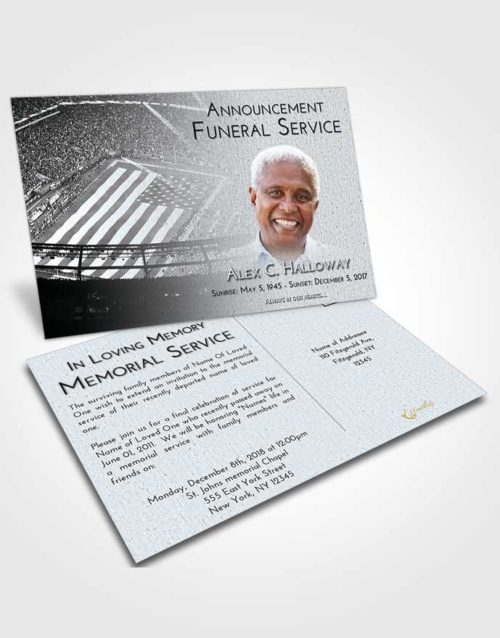 Funeral Announcement Card Template Freedom Football Stadium
