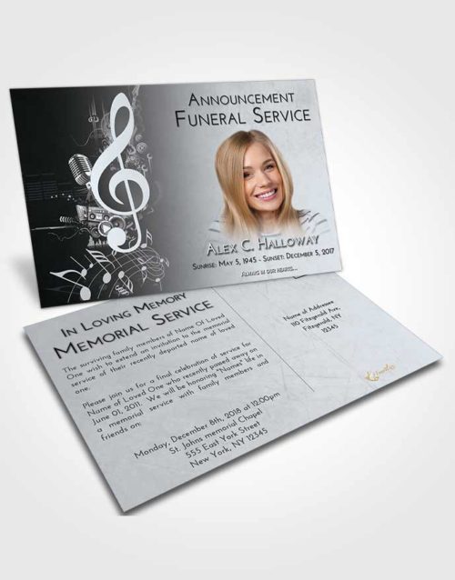 Funeral Announcement Card Template Freedom G Clef
