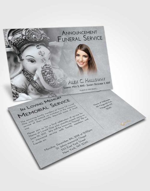 Funeral Announcement Card Template Freedom Ganesha Desire