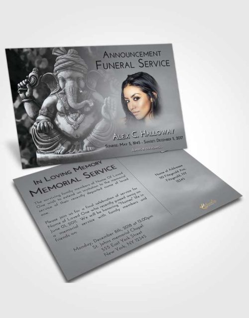 Funeral Announcement Card Template Freedom Ganesha Surprise
