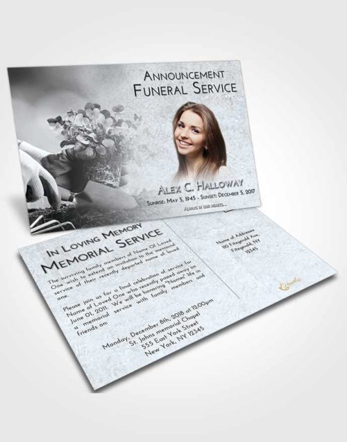 Funeral Announcement Card Template Freedom Gardening Passion