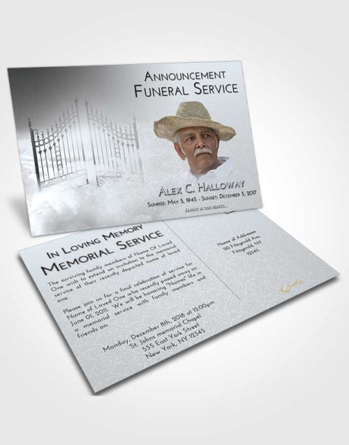 Funeral Announcement Card Template Freedom Gates to Heaven