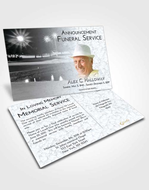 Funeral Announcement Card Template Freedom Golf Paradise