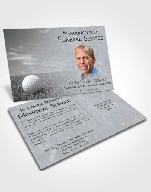 Funeral Announcement Card Template Freedom Golf Serenity