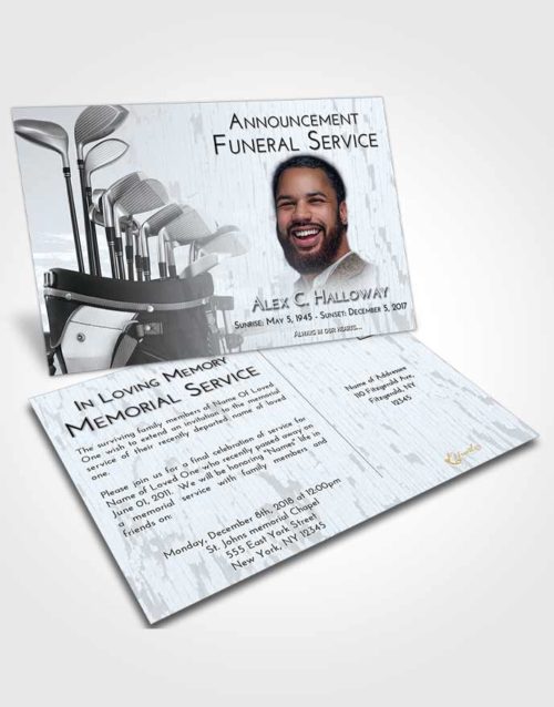 Funeral Announcement Card Template Freedom Golf Set