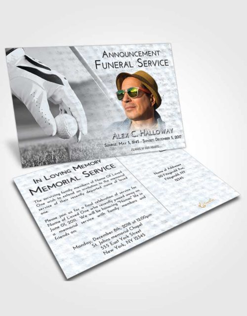 Funeral Announcement Card Template Freedom Golf Tee