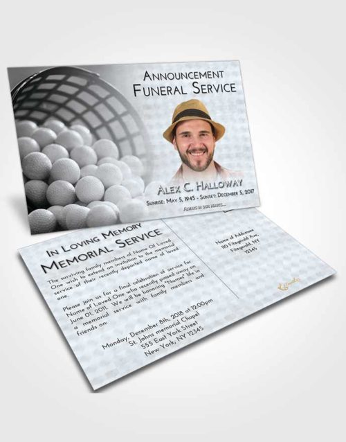 Funeral Announcement Card Template Freedom Golf Tranquility