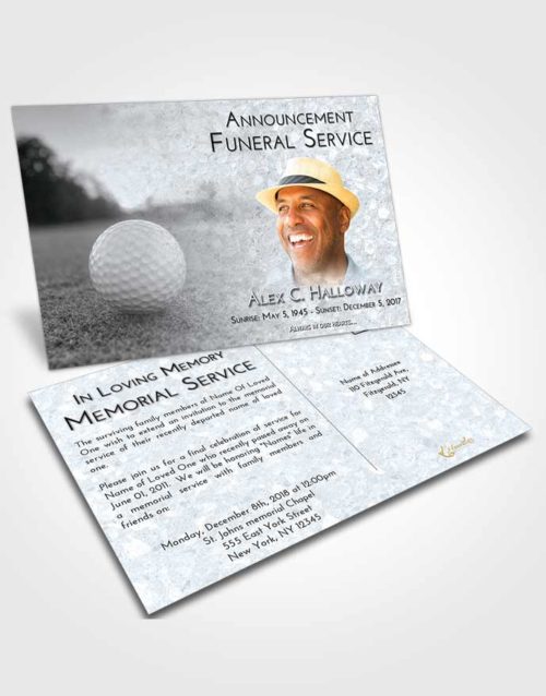 Funeral Announcement Card Template Freedom Golfing Honor