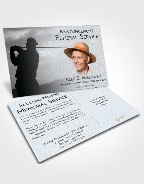 Funeral Announcement Card Template Freedom Golfing Peace