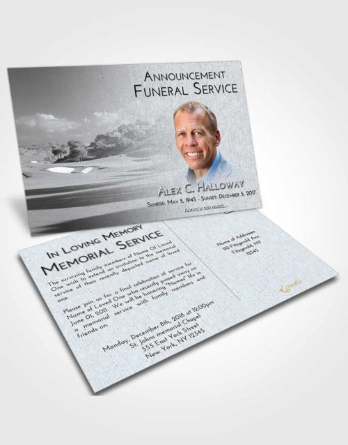 Funeral Announcement Card Template Freedom Golfing Sandtrap