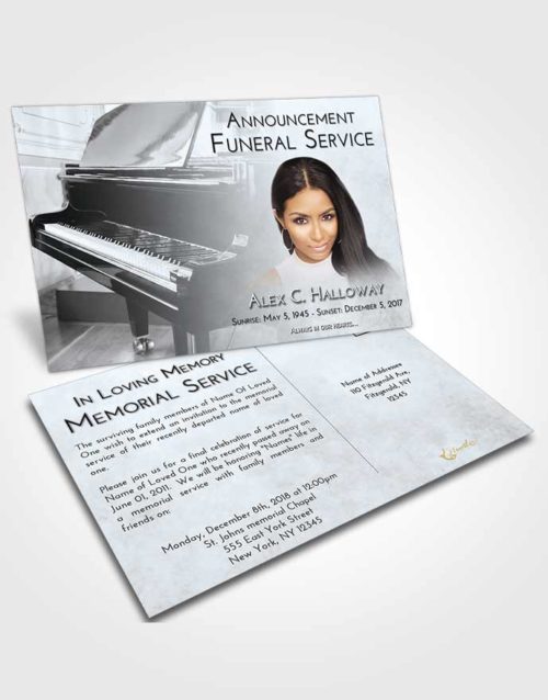 Funeral Announcement Card Template Freedom Grand Piano