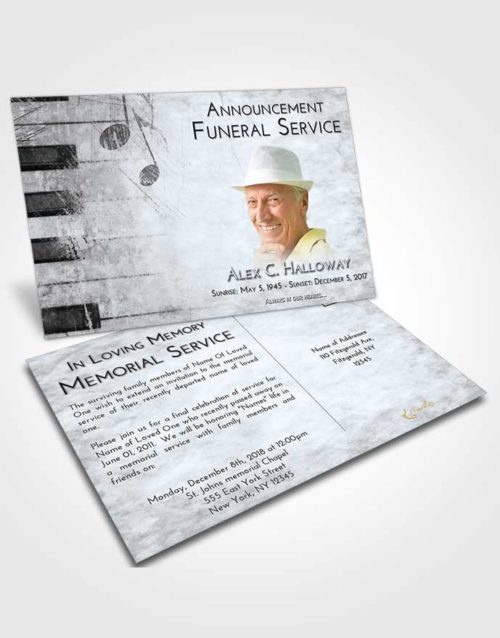 Funeral Announcement Card Template Freedom Harmonica