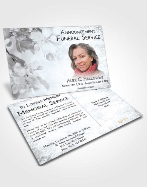 Funeral Announcement Card Template Freedom Heavenly Flowers