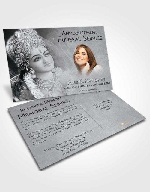 Funeral Announcement Card Template Freedom Hindu Majesty