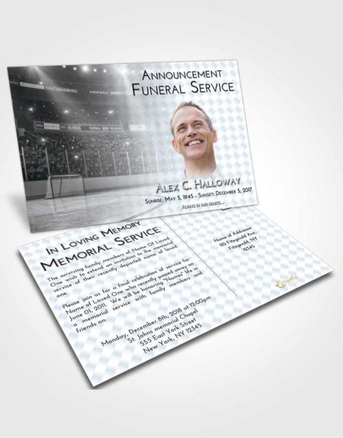 Funeral Announcement Card Template Freedom Hockey Love